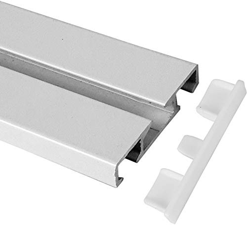 Bestlivings Endkappen (2 Stück) für Vorhangschiene Aluminium - Weiß 1/2-Lauf