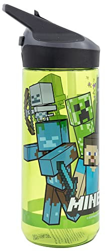 Stor Botella de agua infantil reutilizable de tritan de 620 ml de Minecraft