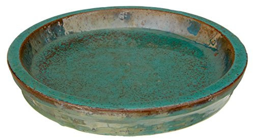 Dehner Blumentopf-Untersetzer, rund, Ø ca. 24 cm, Keramik, glasiert, grün