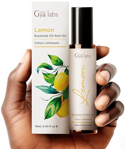 Gya Labs Zitronenöl Ätherisches Öl Roll on für die Haut - 100% Reines Natürliches Aromatherapieöl, Lang Anhaltender, Belebender Duft - Reisegröße (10 ml)