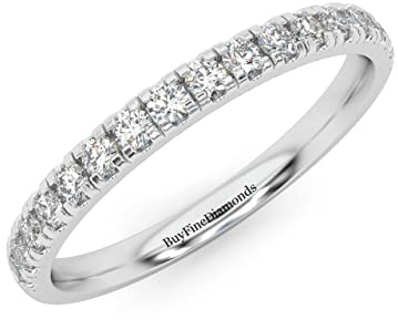 1/3 Ct Round Diamond Micro Pave Set Half Eternity Ring, 9 K Weiß, Gelb, Roségold, Stein, Diamant