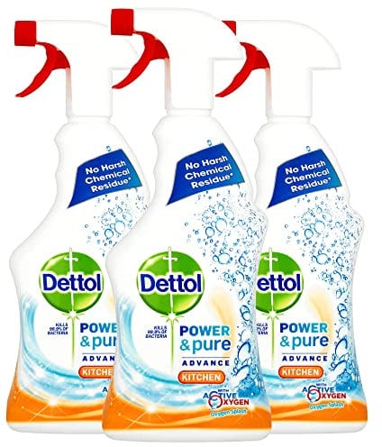 Dettol Power and Pure Advance Kitchen Spray 750ml, Pack of 3