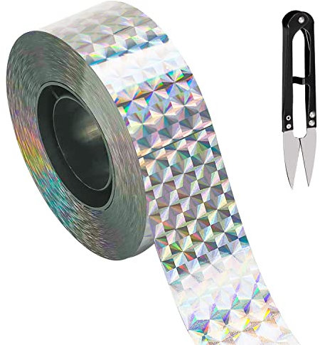 Bande Répulsive Anti Oiseaux Bande Holographique pour Oiseaux Anti Oiseaux Bande 80m x 2,4cm Double Face Bande Répulsive Anti Oiseaux pour Oiseaux Parfait Dissuasif Contre Oiseaux Pigeons Corbeaux