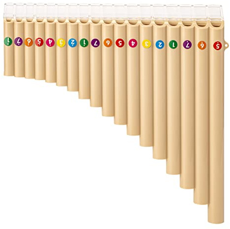 Deekec Flûte panoramique à 18 cannes en clé de C - Instrument convivial pour débutants avec un design de bec amélioré pour un jeu facile, parfait pour les étudiants et les passionnés de musique, blanc