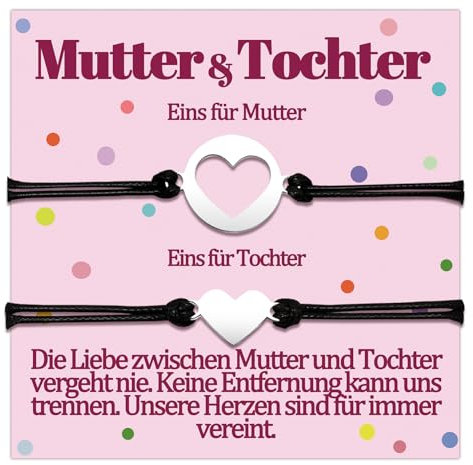 Temulnee Mutter Tochter Armband Mama und Tochter Geschenke für Mutti von Tochter Armbänder Geschenk zum Geburtstag Muttertag Weihnachten Geschenkideen Herz Schumuck Frauen Schmuckset für 2 Damen