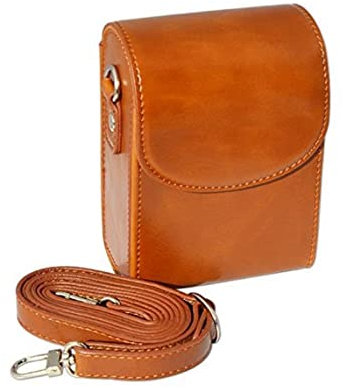 Camera Case Retro Brown PU Leather Mini Bag with Adjustable Strap for Canon Powershot G9X, G7X, G7X Mark II, G7X Mark III Camera
