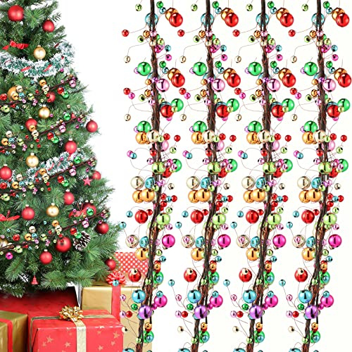 WILLBOND 11 m lange bunte Weihnachtskugel-Girlande, Kugel-Ornamente, hängende Kugeln, Ornament für Weihnachtsbaum, Kamin, Kranz, Innen- und Außenbereich, Heimbüro, Dekoration