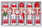 Premier Set Of 5 Nutcracker Christmas Decorations Wooden Tree Decorations Hanging Soldiers Red & White