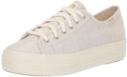 Keds Women's Triple Kick Canvas Sneaker, Gold Metallic, 8