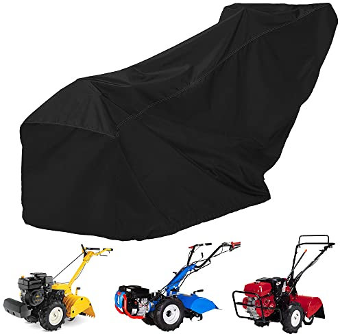 MRWiZMS Copertura per motozappa, Copertura per motocoltivatore, Tessuto Oxford 420D UV, Impermeabile, Antipolvere, Copertura Universale per Fresa con Borsa Protettiva Nera