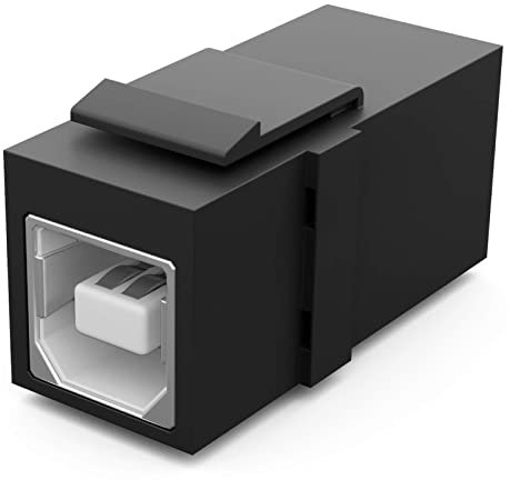 HB-DIGITAL Keystone Modul mit USB-2.0 BF/AF Buchse | Multimedia-Keystone für Patchpanel Keystone-Halterung Verbinder Adapter Kupplung Plug-&-Play schwarz