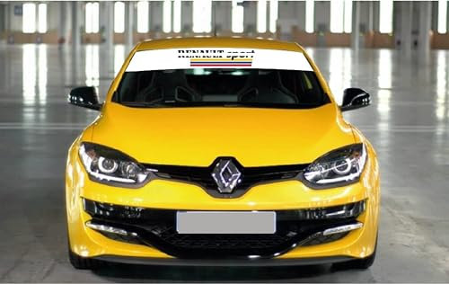 ProVinilos Parasol Luna Delantera, Compatible para Modelos Renault, Cristal Delantero en Pegatina 130x21cm, Película Protectora, con Kit de instalación.