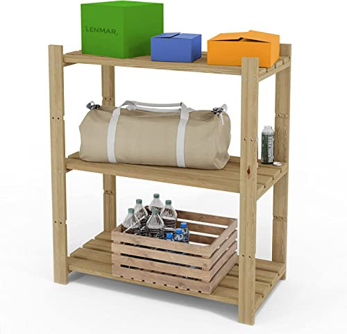 Lenmar Serie B Holzregal, Kiefer, Holz, Hellbeige, B-21 90 x 80 x 40 cm, 5 Böden, Bücherregal, Holzregal, Standregal, Wandregal, Regal mit 5 Böden, Büroregal, für Wohnzimmer, Lagerregal