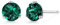 Bellitia Jewelry 925 Sterling Silber Geburtsstein Edelstein Ohrstecker für Frauen Damen, Simulierter Smaragd Ohrringe Hypoallergener Ohrschmuck Grün Stein Geschenk Set, 1ct 6.5mm