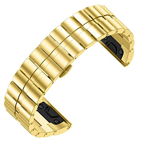 SCHIK 26 mm Schnellverschluss-Armband, Metall, einfache Montage, Edelstahl-Uhrenarmband, Armband für Garmin Fenix 7X 5X / Fenix 3 / Fenix 3 HR, 26 mm, Achat