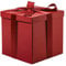 RUSPEPA Mittelgroße Geburtstagsgeschenkbox mit Deckel, Band und Seidenpapier, faltbare Geschenkbox – 1 Stück, 25,4 x 25,4 x 25,4 cm, Rot