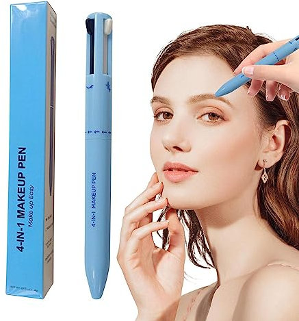4 in 1 Reise-Make-up-Stift, tragbar, multifunktional, Eyeliner, Brow Liner, Lip Liner & Highlighter - Waterproof Long Lasting Travel Makeup Pen Touch-Up Eye Jildouf