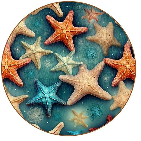 Seestern-Untersetzer für Getränke, 6 Stück, Tischschutzmatte für Weingläser, Tassen und Tassen, wiederverwendbar im Büro, Küche, Bar, 10,9 cm