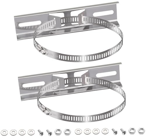 smseace Kit di montaggio per palo, in acciaio inossidabile 304 (7,9 x 1,9 pollici), staffe da 200 x 50 mm con morsetto regolabile da 50-200 mm, utilizzato per scatola di derivazione automatica