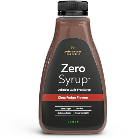 Protein Works - Sciroppi Zero, Fudge al cioccolato, 425ml | Salsa per Dessert Senza Sensi di Colpa, Senza Grassi e Senza Zucchero, Vegano e Cheto-friendly
