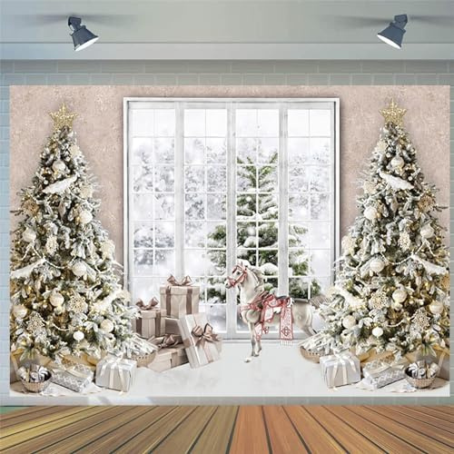 3x2m Foto Hintergrund Weihnachten Xmas Baum Weihnachten Fenster Schnee Szene Fotografie Hintergrund Familie Kinder Portrait Fotoshooting Winter Urlaub Party Dekorationen Banner Photo Booth Props