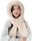 Damen Wintermütze Kapuze Kapuzenschal,Damen 2 in 1 Winterschal Mütze Verdickter Warmer Kapuzenschal für Frauen Winter Verdickt und Warm,Beige