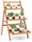 SPOTRAVEL 3-Tier Ladder Plant Stand, Foldable Potted Plant Shelf with Step Design, Indoor Outdoor Wooden Plant Pots Holder for Living Room Balcony Yard Garden