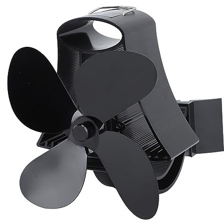 Jectse Ventilador de Chimenea de Tubo, Ventilador de Estufa de Leña Termoeléctrico para Estufa de Queroseno (BLACK)