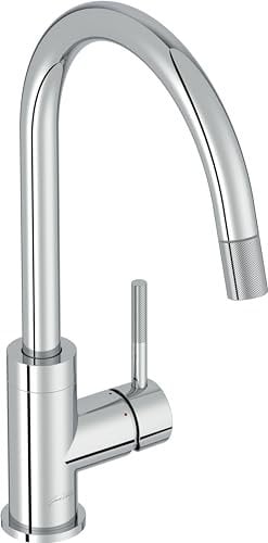 Jacob Delafon - Mitigeur d'Évier de Cuisine Edgar - Douchette extractible - Bec pivotant - Économie d'eau - 38,8x26,4x14,4cm - Finition Chrome - E23309-CP