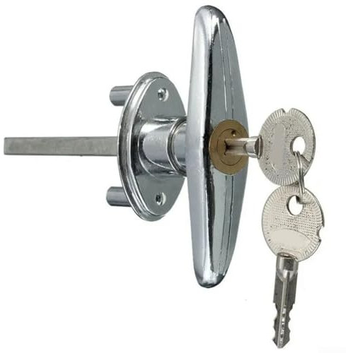 Garage T-lock Handle, Garage Door Locking Handle, Waterproof Rust-proof Handle For Caravans, Trailers(Lock + 2 keys)