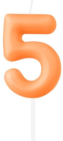 Macaron Orange Zahl 5 Kerzen, Orange 5th Geburtstag Kerzen, Macaron Happy Birthday Kerze für Kuchen, süße Kuchendekoration, Macaron Orange Cake Topper für Mädchen Jungen Geburtstagsdekorationen