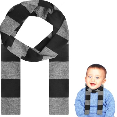 Baby Black Gray Striped Scarf Costume for Toddler Halloween Cosply Accessory Set