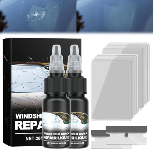 ALLILUYAA 2pcs Upgrade Windshield Crack Repair Kit, 2024 Premium Windshield Repair Kit for Chips and Cracks Car Glass Repair Kit, Cracks Gone Glass Kit Automotive Windscreen Tool for Fixing Chips