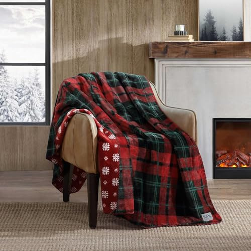 Eddie Bauer - Throw Blanket, Ultra-Soft & Reversible Plush Bedding, Throw Blanket for Couch & Bed (Trailhead Plaid Red, 60 x 70)