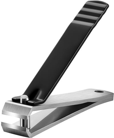 FVION Large Straight Blade Nail Clippers for Thick Toenails - Professional Stainless Steel Fingernail Clippers - Powerful Thick Nail Cutter for for Senior, Men and Women