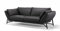 sofanella Leder Funktionssofa Estella 3-Sitzer Schwarz Sofa in 2 Größen bestellbar