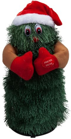 VFM e-Store - Christmas Tree Dancing Singing Christmas X 1 Stocking Filler Xmas Present Celebration Festive Winter Ornaments - 25. 1cm X 12cm X 11. 5cm Green