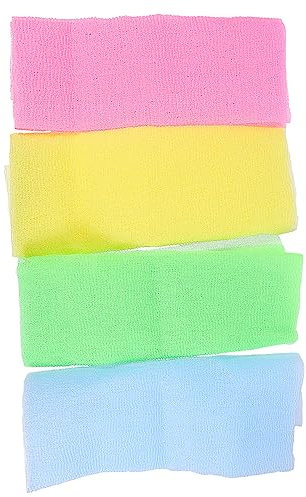CANIGHT 4piezas Toalla De Ducha Exfoliante De Nylon Para Espalda De Limpieza Profunda y Suave Para Piel Seca y Áspera