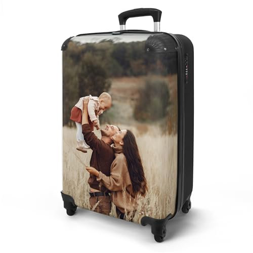 NoBoringSuitcases.com® Handgepäck Koffer 55x40x20 Personalisiert - Reisekoffer mit Rollen, Leichtgewicht Hartschalenkoffer, Trolley Kabinengepäck mit Eigenem Design, Koffer für Flugzeug, Frauen, Damen
