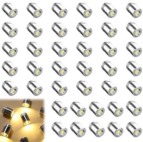 AVCXEC Mini LED Licht, 40pcs Micro LED Licht, Miniatur Kleine LED Lichter mit Batterie, Mini LED Ballonlichter zum Kleben, Geeignet zum Dekorieren von Puppenhäusern, DIY-Kunsthandwerk (Warmweißes)
