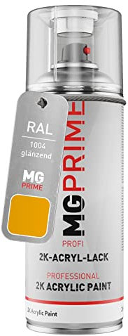 RAL 1004 Goldgelb/Golden yellow glänzend 2K Acryl Spraydose Sprühdose 400 ml schnelltrocknend