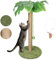 MASTERTOP Tall Cat Scratching Post, 85cm Scratching Post with 11 Durable Plastic Leaves, Claw Scratcher Sisal Rope and Sturdy Bottom Flower Plate, Tall Indoor Claw Scratcher for Kittens and Cats
