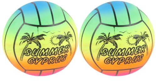 QUMIIRITY 2 Stück Regenbogen Volleyballspiel Pool Basketballkorb Aufblasbar Motorisiert Pool Schwimmring Aufblasbarer Strand Pool Volleyball Spielplatzball Kleinkind Kleine Bälle