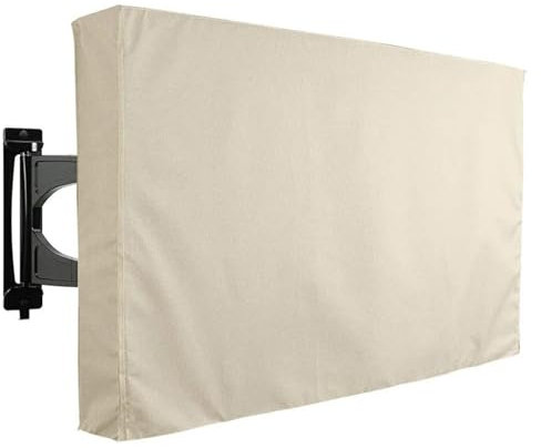 SHENJMAI Cubierta de TV para exteriores, cubierta de TV para jardín, patio, exterior, protege la pantalla de TV al aire libre (blanco, para TV de 22 a 24 pulgadas)