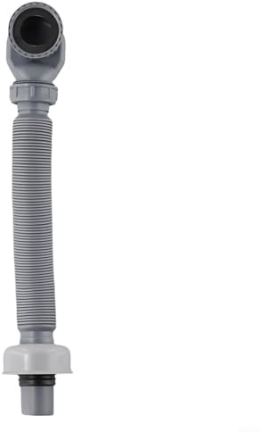 Tuyau d'évacuation flexible en P pour baignoire, douche, 90 cm, gris, en polypropylène avec joint d'eau, anti-fuite, pour baignoires autoportantes et camping-cars, gain de place, facile à installer