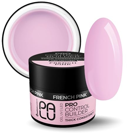 PALU - Aufbaugel für Gelnägel - Builder Gel - UV LED, Tixotrop, 3-phasig, Hart, für Nagelverlängerung mit Schablonen und Dual Form & Skelettaufbau - Pro Control Builder Gel 45g French Pink