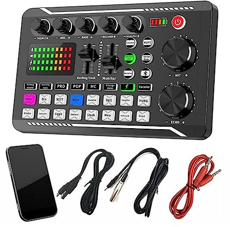 Kit scheda audio for microfono podcast Microfono a condensatore da studio professionale e mixer audio live F998 for la registrazione di podcast in streaming live
