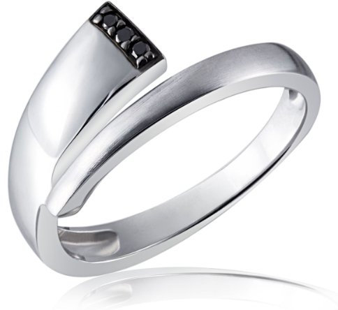 Goldmaid Damen-Ring Black Diamonds 925 Sterlingsilber 3 schwarze Diamanten 0,3 ct. Gr. 58 Fa R5215S58 Brillanten Diamantring Verlobung