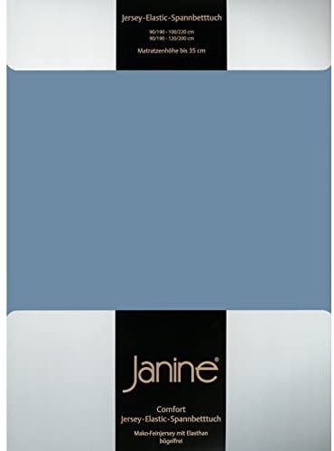 Janine Spannbettlaken Elastic - extra weiches und elastisches Spannbetttuch - für Matratzen 140x200cm bis 160x220cm denimblau