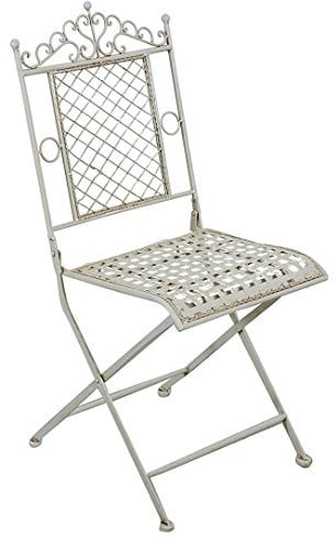 Biscottini Garten stühle aus Schmiedeeisen | Bürostuhl 96x41x49 cm | Terrassenstühle mit Antik-Finish | Stühle für Outdoor-Garten, Balkon und Patio Lounge | Schaukelstuhl Outdoor